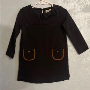 Black Sheath Dress with Long Sleeves and Crew Neck for Casual Wear
